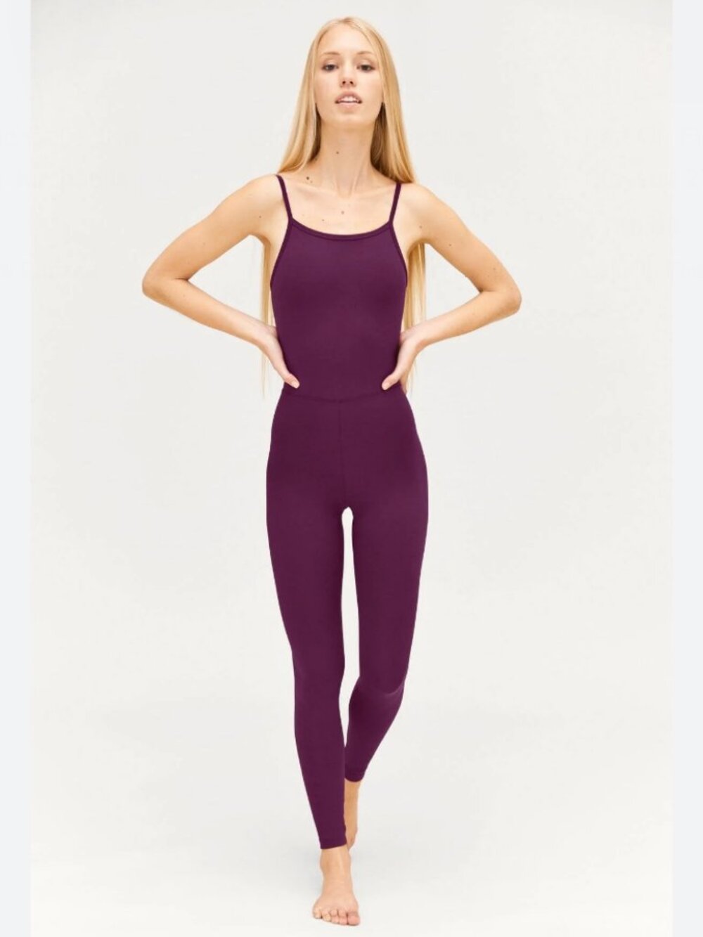 Girlfriend Collective Plum Unitard Jumpsuit Extra Small NWOT